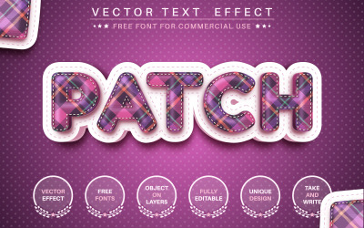 Tartan Patch - Editable Text Effect,  Font Style Graphic Illustration