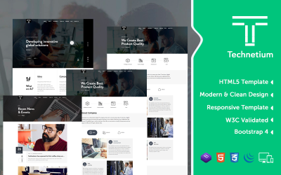 Technetium - Agentur HTML5, CSS & JS Responsive Website-Vorlage