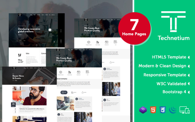 Technetium - Ajans HTML5, CSS ve JS Duyarlı Web Sitesi Şablonu