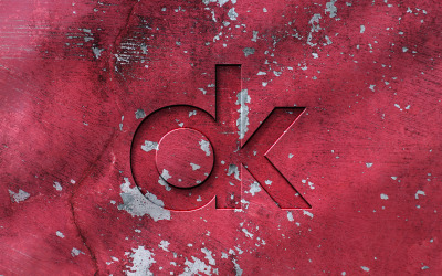 Rode Grunge Realistische Logo Productmodel