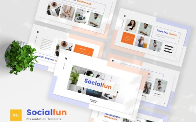 Socialfun - Шаблон Google Slides для социальных сетей