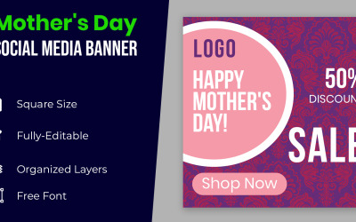 Roze kleur Moederdag banner ontwerp