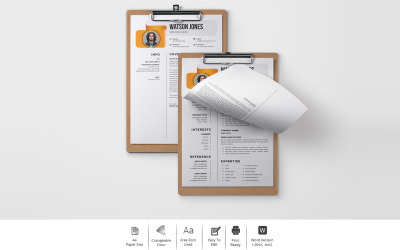 Watson Jones - CV-design för en webbutvecklare Skrivbara CV-mallar
