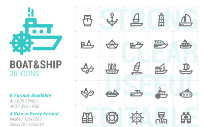 Boat &amp;amp; Ship Mini Iconset template