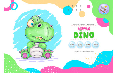 Cartoon Little Dino Vector
