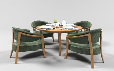 Dining Set 1011 3D Model