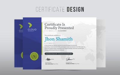 Jhon Shamith - Modèle de certificat propre