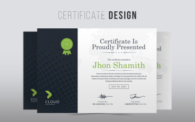 Jhon Shamith - szablon certyfikatu PSD
