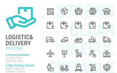 Logistic &amp;amp; Delivery Mini Iconset template