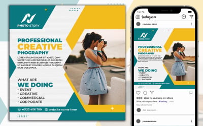 Modello di post sui social media di fotografia