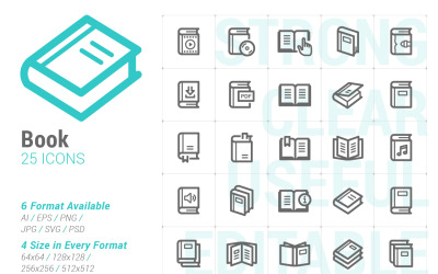 Modelo de Mini Iconset de livro