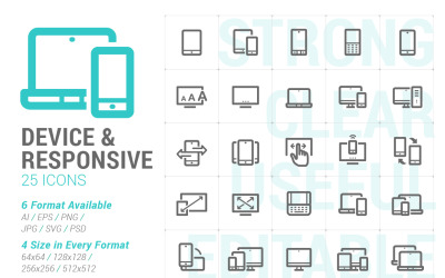 Responsive &amp;amp; Device Mini Iconset template