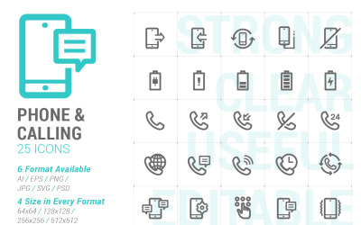 Telefon ve Arama Mini Iconset şablonu