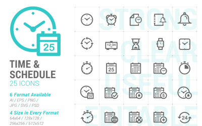 Time &amp;amp; Schedule Mini Iconset template
