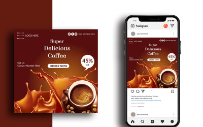 Banner de redes sociales de café