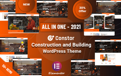 Constor - Responsivt WordPress-tema för konstruktion och byggnad