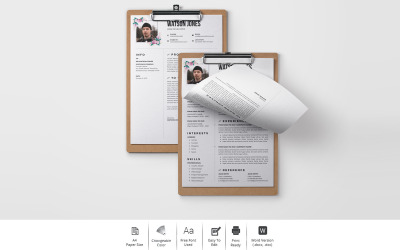 Gratis Watson Jones - Schoon cv-ontwerp voor een webontwikkelaar Afdrukbare CV-sjablonen
