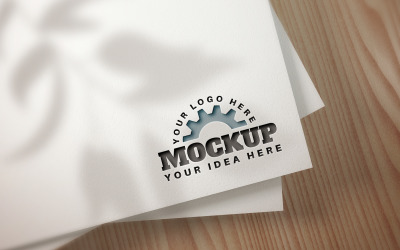 Stack Of Papers With a Logo - Mockup Template
