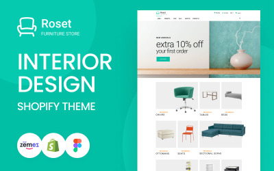 Roset - чуйна тема дизайну меблів та дизайну інтер’єру Shopify