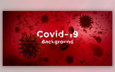 Coronavirus-Zelle in mikroskopischer Ansicht in roter Farbabbildung