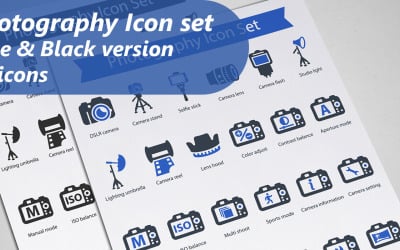 Fotoğrafçılık Iconset şablonu