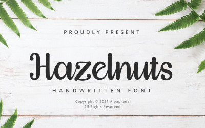 Hazelnoten - handgeschreven lettertype