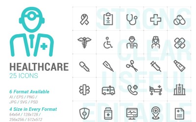 Healthcare Mini Iconset şablonu
