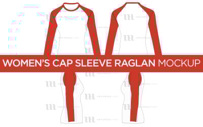 Raglan női hosszú ujjú ing - vektor makett sablon