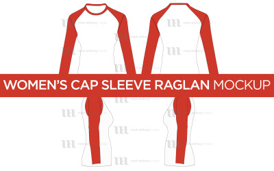 Raglan Women&#039;s Long Sleeve Shirt - Vector Mockup Template