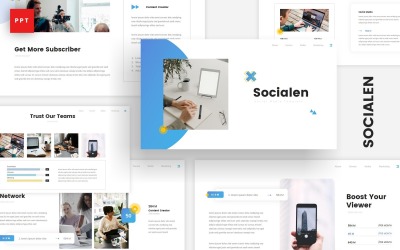 Socialen - Шаблон PowerPoint для маркетинга в социальных сетях