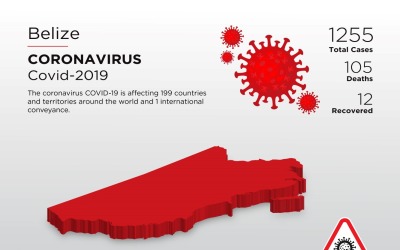 Belize Affected Country 3D Map of Coronavirus Corporate Identity Template