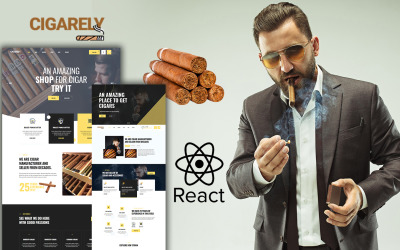 Cigarely - Puro Mağazası Tepki Web Sitesi Şablonu