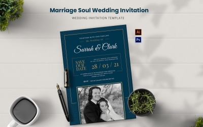 Convite para casamento da alma do casamento