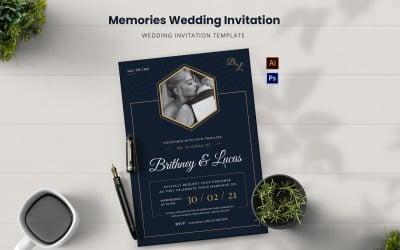 Eleganta Blue Wedding Invitation