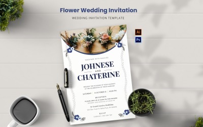 Flower Authentic Wedding Invitation