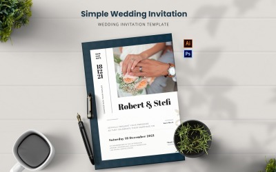 Invitación de boda simple