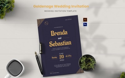 Invitation de mariage Goldenage