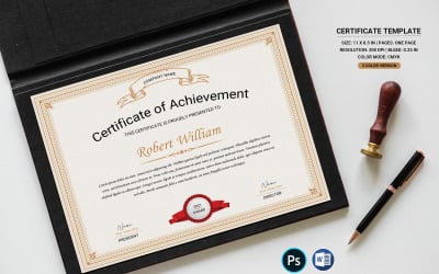 Plantilla de certificado de logros de Robert