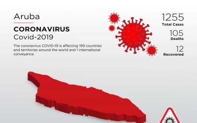 Von Armenien betroffenes Land 3D-Karte der Coronavirus Corporate Identity-Vorlage