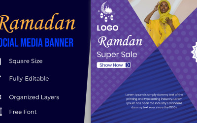 Banner di post sui social media di vendita musulmana