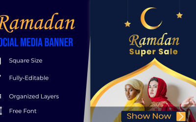 Banners de postagem nas redes sociais de venda do Ramadã