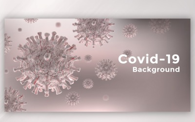Coronavirus-Zelle in mikroskopischer Ansicht Banner Illustration