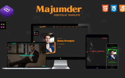 MAJUMDER-3 - Modello di pagina di destinazione HTML Bootstrap del portfolio creativo
