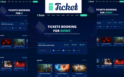 Ticket - HTML5-sjabloon op de website voor het online boeken van tickets
