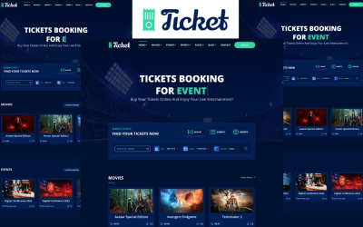 Ticket - Modello HTML5 del sito web per la prenotazione di biglietti online