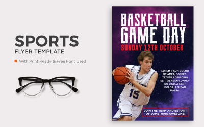 Basketball flyer template design.