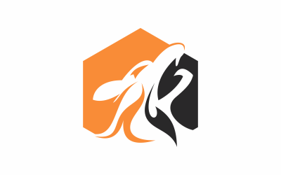 Altıgen Kurt Logo Şablonu
