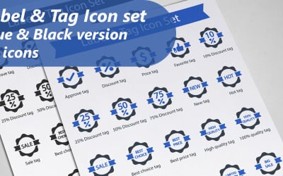 Етикетки та теги Iconset шаблон