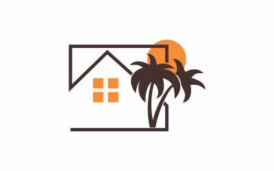 Modèle de logo de villa de plage