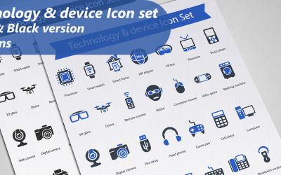 Teknoloji ve Cihaz Iconset şablonu